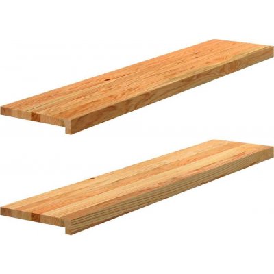 vidaXL Okenní parapety 2ks tmavě hnědé 120x30x2 cm masivní dub světle hnědá