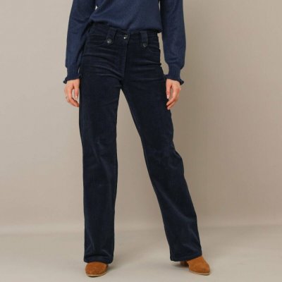 Široké manšestrové kalhoty nám.modrá – Zboží Dáma