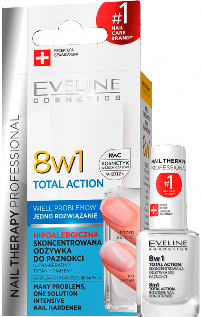 Eveline Nail Therapy Total Action 8v1 12 ml od 56 Kč - Heureka.cz