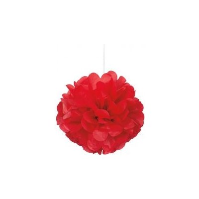 Unique Dekorační závěsný pom pom červený 40cm – Zboží Dáma