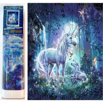 Norimpex Diamantové malování Jednorožci v magickém lese 30 x 40 cm – Hledejceny.cz