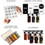 Orion Sada kořenek SPICEBLACK 100 ml + 4 ks organizér na kořenky VASKY + sada štítků 16 ks – Hledejceny.cz