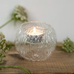 Storefactory Skleněný svícen na čajovou svíčku Skirebo Small, čirá barva, sklo – Hledejceny.cz