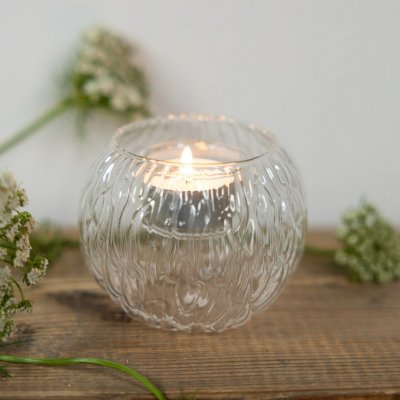 Storefactory Skleněný svícen na čajovou svíčku Skirebo Small, čirá barva, sklo – Hledejceny.cz