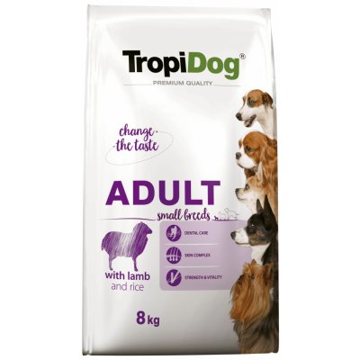 Tropidog Premium Adult Small Breeds s jehněčím a rýží 8 kg