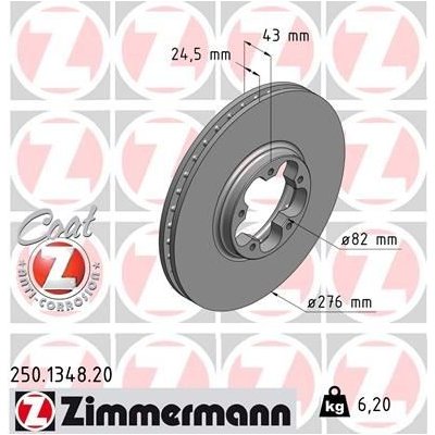 Brzdový kotouč ZIMMERMANN 250.1348.20