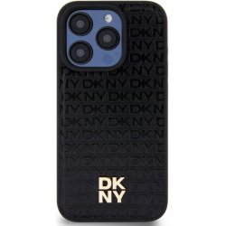 DKNY PU Leather Repeat Pattern Stack Logo Magsafe pro iPhone 15 Pro Black