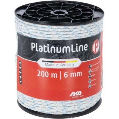 AKO Ohradníkové lanko PlatinumLine bílé modré 6mm 200m – Hledejceny.cz