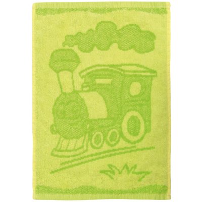 Vesna Dětský žakárový ručník VLAK 30 x 50 cm zelený