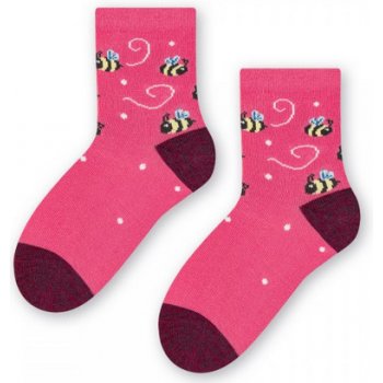 Dívčí ponožky Včelky růžová