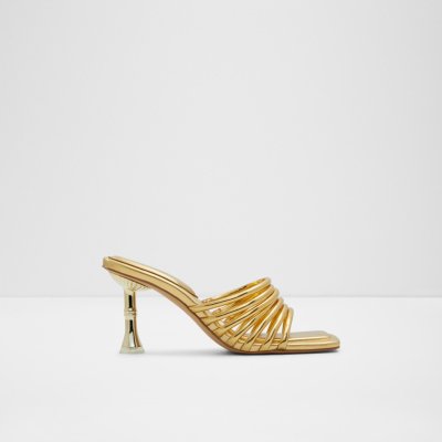 Aldo Harpa dámské pantofle na podpatku zlaté – Zboží Mobilmania