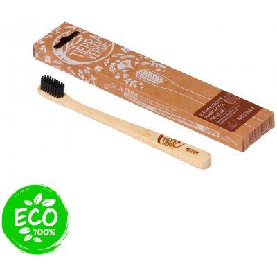 Tierra Verde Mama natura bambusový kartáček na zuby medium – Zboží Mobilmania