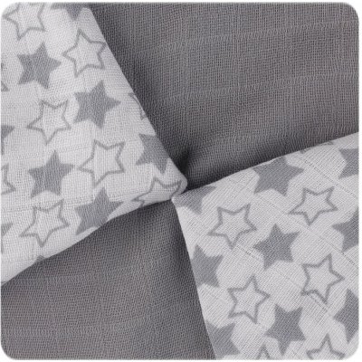 KIKKO KIKKO bambusové ubrousky®BMB 9ks Little Stars Silver Mix 30x30 – Zbozi.Blesk.cz