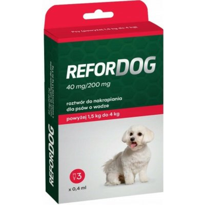 Refordog 40 mg/200 mg 1,5-4kg kapky proti parazitům pro psa 3x0,4 ml – Zboží Dáma