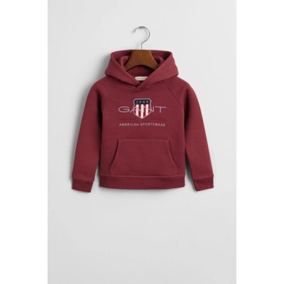 Gant Archive Shield Raglan Hoodie Wine Red – Zboží Dáma