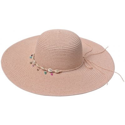 Dámský klobouk s mušličkami růžový