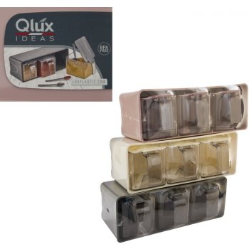 Qlux Zásobnice plastové na zavěšení box 3ks 27 x 11 x14