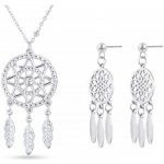 Biju set z chirurgické oceli LAPAČ SNŮ řetízek se zirkony visací náušnice 264 – Zboží Dáma