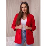 Dámské jednobarevné sako 9709 v červené – Zboží Dáma