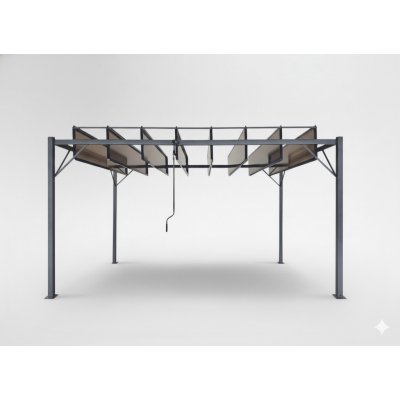 Pro-Tech shop Zahradní pergola s pohyblivými lamelami z polykarbonátu 3x4m hnědá 62037 TUN4023 – Zboží Dáma