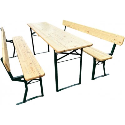 TENTino Profi pivní zahradní set 200x50 cmSTŮL + 2x LAVICE S OPĚRKOU – Hledejceny.cz