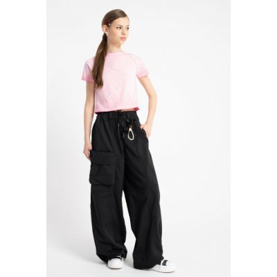 Reporter Young kalhoty Wide Leg s prostorovou kapsou černé – Sleviste.cz