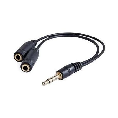 Audio Redukce, Jack, Jack (3,5 mm) M (4-pólový)-Jack (3,5mm) 2x F, 0.2, stereo, černá - 61250 – Hledejceny.cz