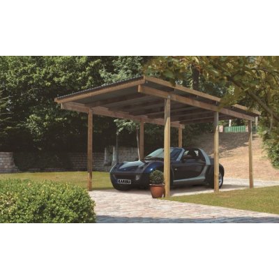 Dekorhome Dřevěný přístřešek 304 x 490 cm – HobbyKompas.cz