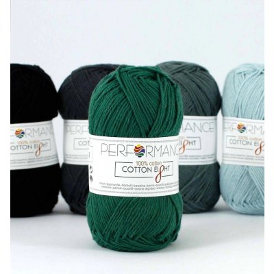 Performance Bavlněná příze Cotton Eight 1290 - zelená 50g 175m – Zboží Mobilmania