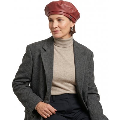 Seeberger Kožený bordó baret Basque Leather – Hledejceny.cz