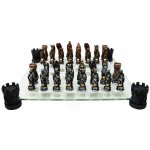 Mayer Chess Šachy Král Artuš zlatostříbrně šachové se skleněnou šachovnicí – Zboží Dáma