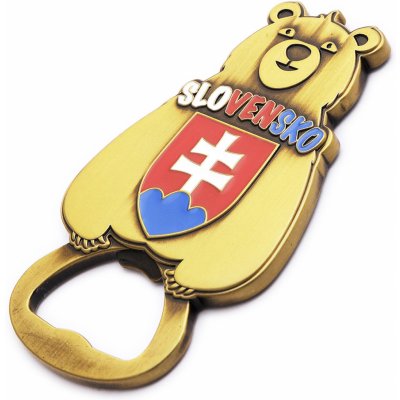 Kovový otvírák na magnet Slovakia Medvěd - zlatý-hnědý – Hledejceny.cz