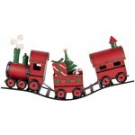 Clayre & Eef Červená kovová dekorace vláček na kolejích Christmas Train - 63*13*31 cm – Hledejceny.cz