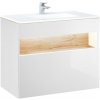 Koupelnový nábytek COMAD BAHAMA 821 white, šířka 80 cm, matná bílá/lesklá bílá/dub votan