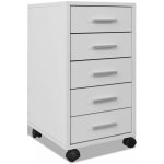 VidaXL Kancelářská zásuvková skříň na kolečkách 5 zásuvek bílá – Zbozi.Blesk.cz