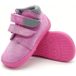 Beda Barefoot kožené kotníkové boty Janette BF 00010/W/M/2 růžová