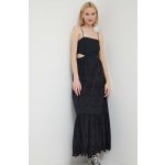 Desigual Bavlněné šaty černá maxi 24SWVW12 – Zboží Mobilmania