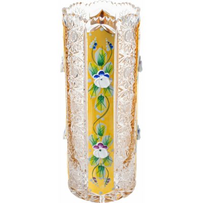 Bohemia Crystal broušená váza válec, zlacená - 180 mm – Hledejceny.cz