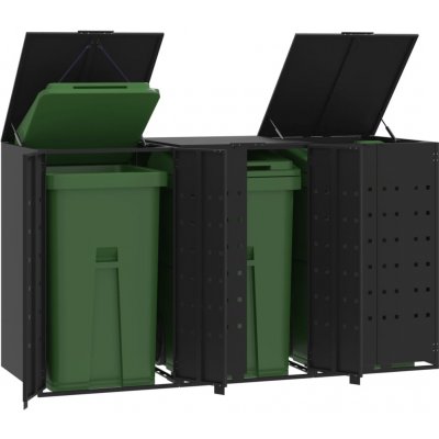 vidaXL Box na odpadky pro 3 tuny černý 207x79x117 cm ocelový – Zboží Dáma vidaXL Box na odpadky pro 3 tuny černý 207x79x117 cm ocelový – Zboží Dáma
