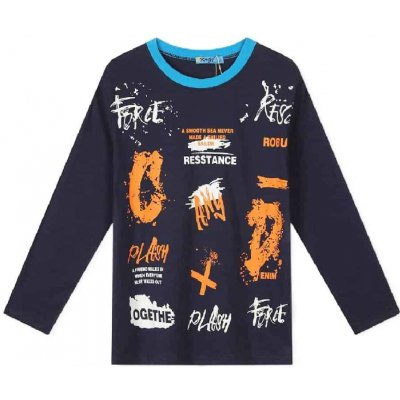 chlapecké tričko S DLOUHÝM RUKÁVEM Tmavě modrá – Zboží Dáma