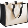 Nákupní taška a košík Westford Mill Dárková jutová taška Shopper s panely pro potisk černá