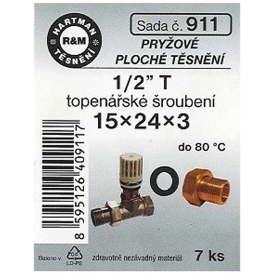 HARTMAN těsnění pryžové 1/2" 15*24*3mm, sada č. 911 – Zboží Dáma