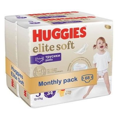 Huggies 2 x Elite Soft PANTS č. 5 - 68 ks