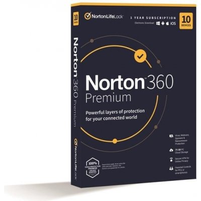 Norton Security 360 Premium 1 licence 10 zařízení 1 rok elektronická distribuce OFF19PRO – Zboží Živě