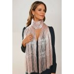 Classic Scarf třpytivá slavnostní světle růžová šála – Zboží Mobilmania