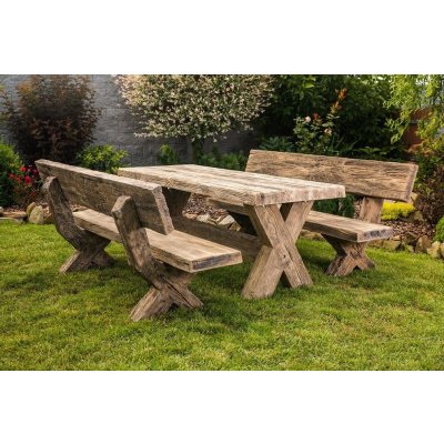 PROFIBA Betonové posezení Blansko 200 cm - imitace dřeva – Zboží Dáma