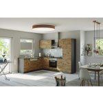 Held Möbel Sorrento Rohová kuchyňská linka 210 cm barva čela dub matný barva korpusu grafit matný – Hledejceny.cz