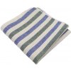 Kravata Bílo zeleno modrý kapesníček do saka Cotton stripes