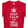 Pánské tričko s potiskem Bezvatriko.cz Keep calm and roll one Canvas pánské tričko s krátkým rukávem 1 červená