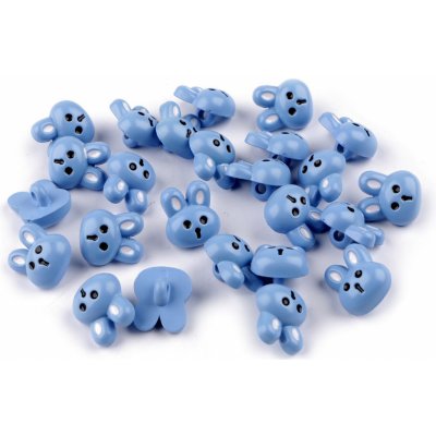 Knoflík dětský zajíc, medvídek, panda Varianta: 4 modrá jemná zajíc, Balení: 25 ks – Zboží Dáma